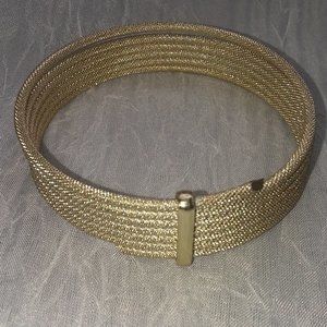 VTG. 10K GOLD PLATED COILED WIRE BANGLE W. GERMANY